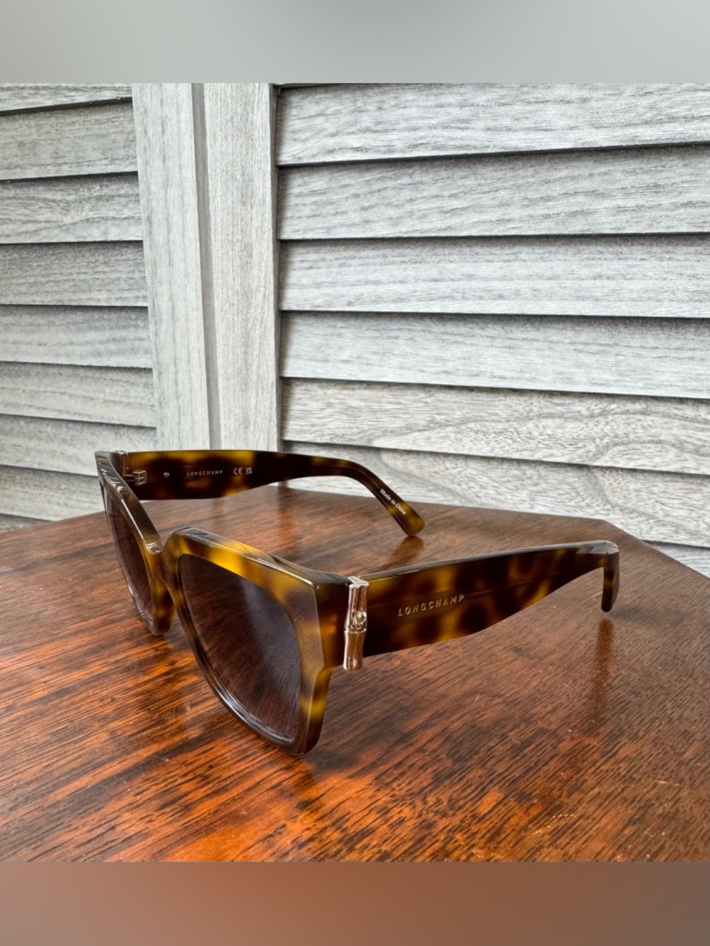 NEW Longchamp Tortoiseshell Cat-Eye Sunglasses - Green Gradient lenses - Picture 5 of 9